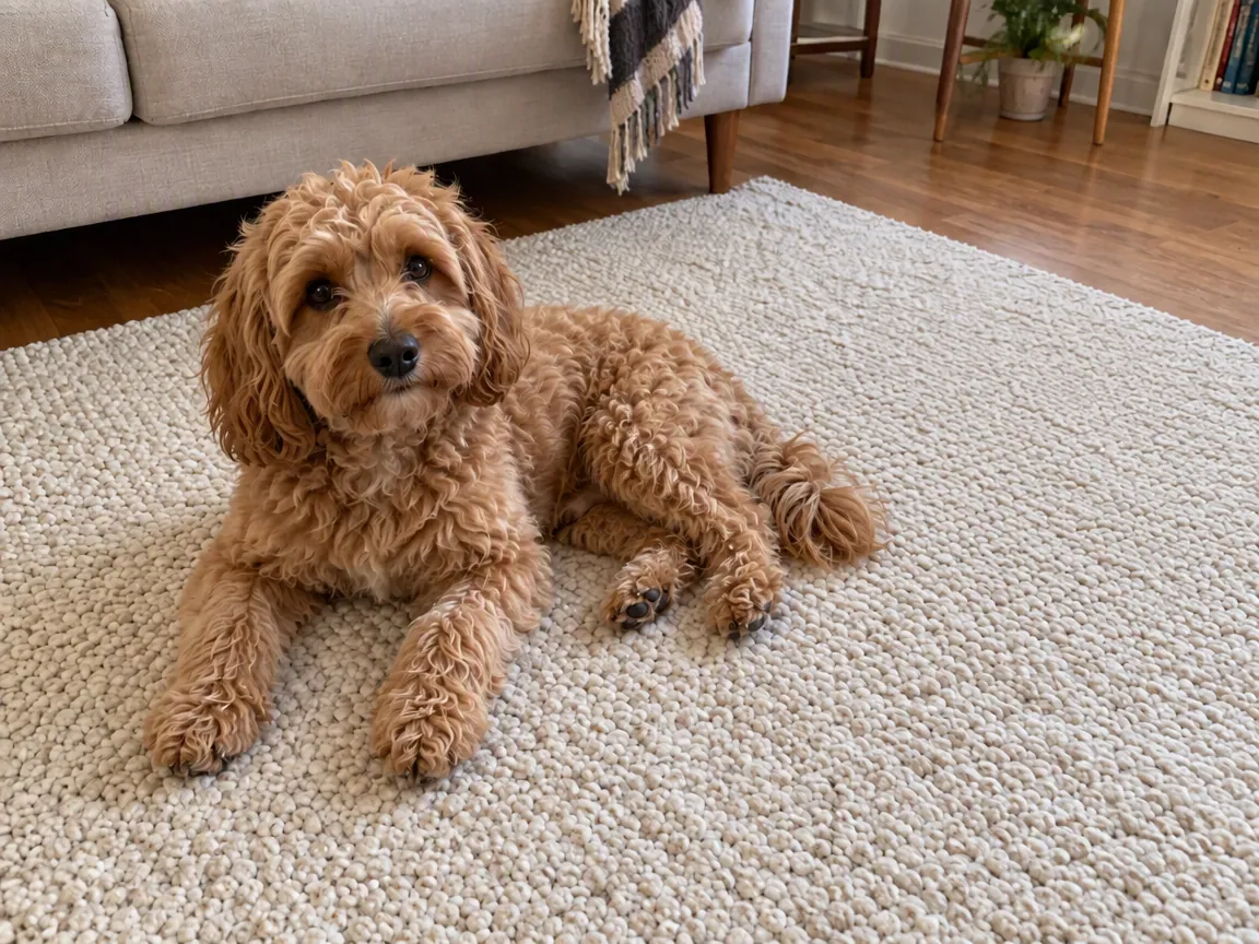 PicOnTap result: the dog on the same rug without the bag