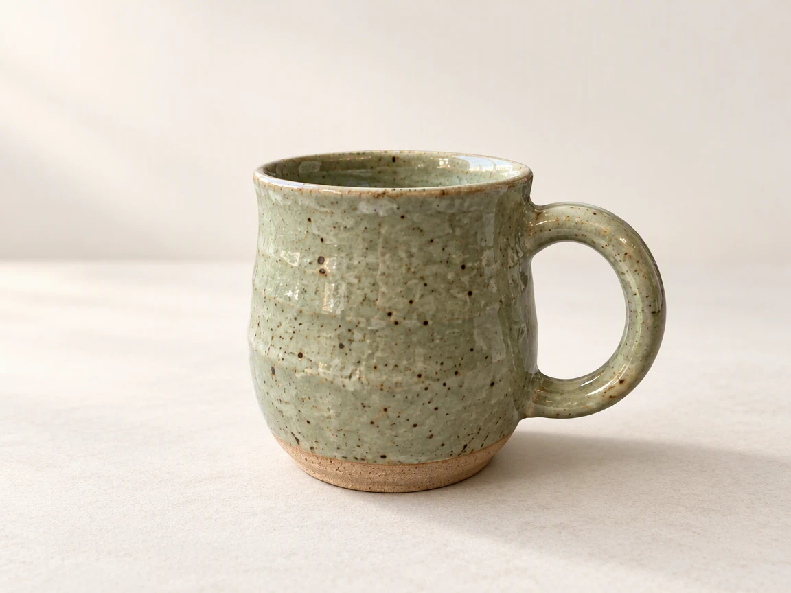 PicOnTap result: the mug on a warm white studio surface
