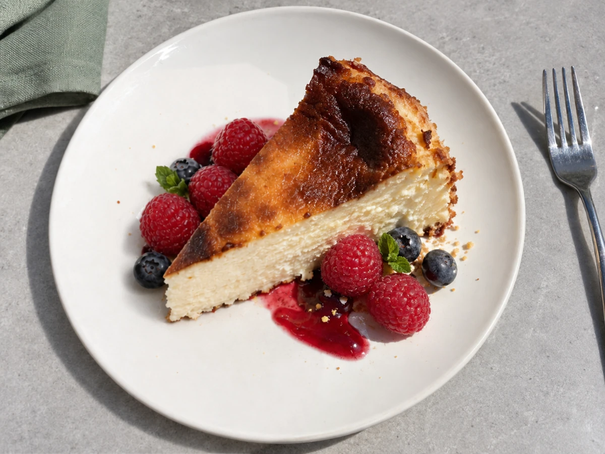 The same cake and berries after reducing the selected phone shadow